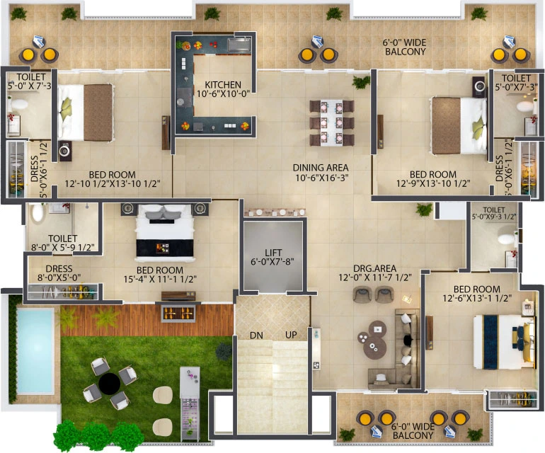 Block-B Eighth Floor(Penthouse) Floor Plan